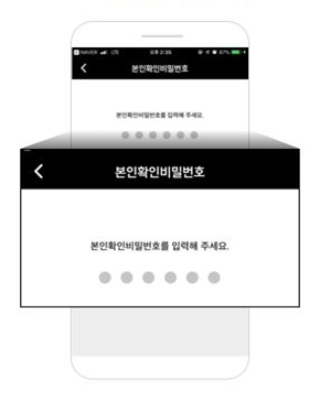 비밀번호 또는 바이오 인증